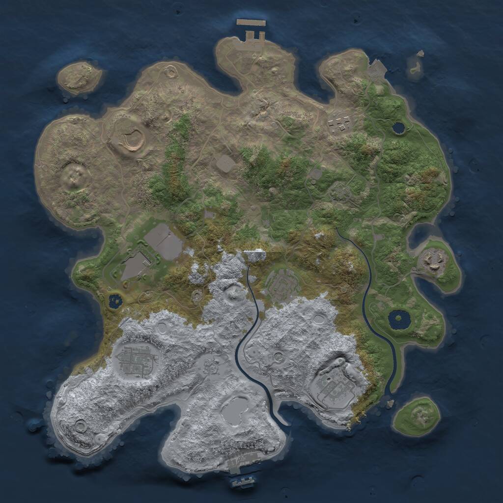 Rust Map: Procedural Map, Size: 3500, Seed: 9420326, 13 Monuments