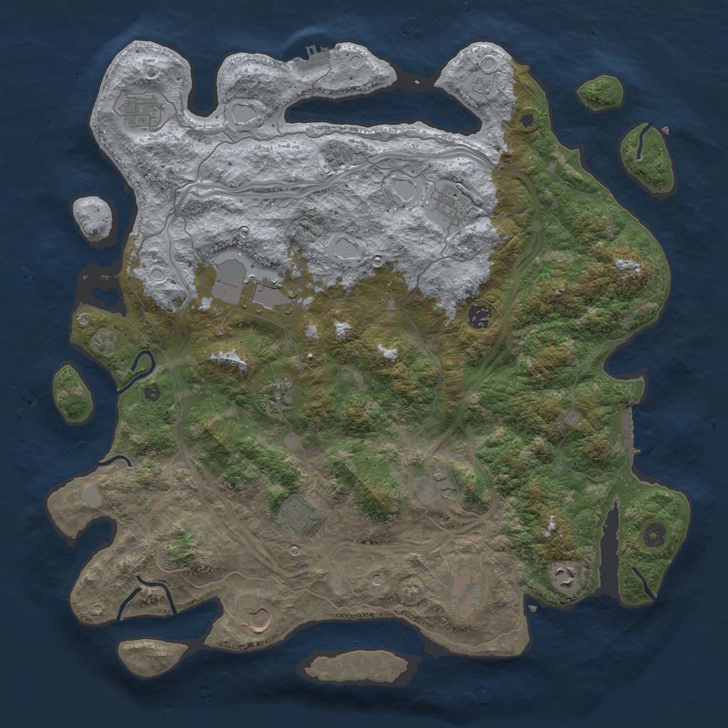 Rust Map: Procedural Map, Size: 4500, Seed: 1601537199, 20 Monuments