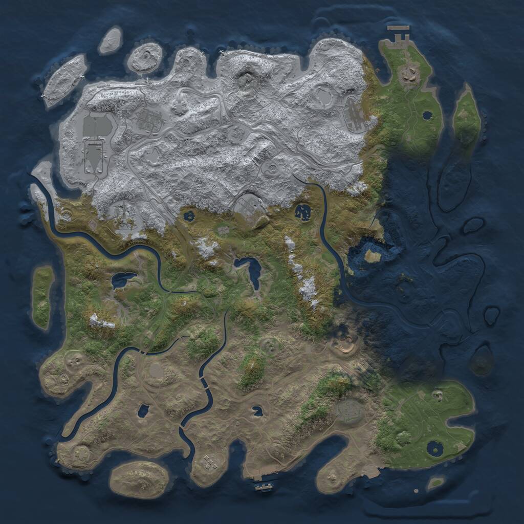 Rust Map: Procedural Map, Size: 4800, Seed: 1715040143, 16 Monuments