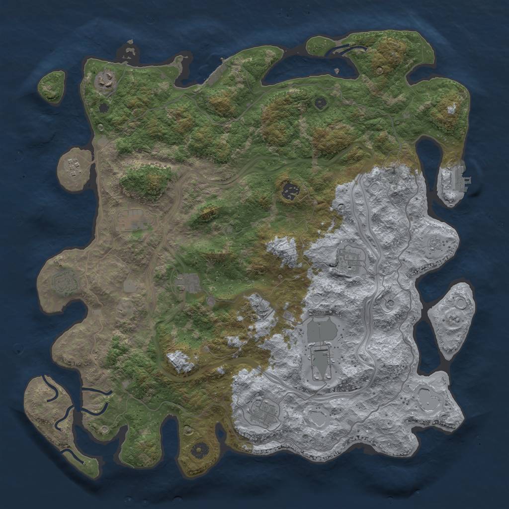 Rust Map: Procedural Map, Size: 4500, Seed: 563264489, 19 Monuments