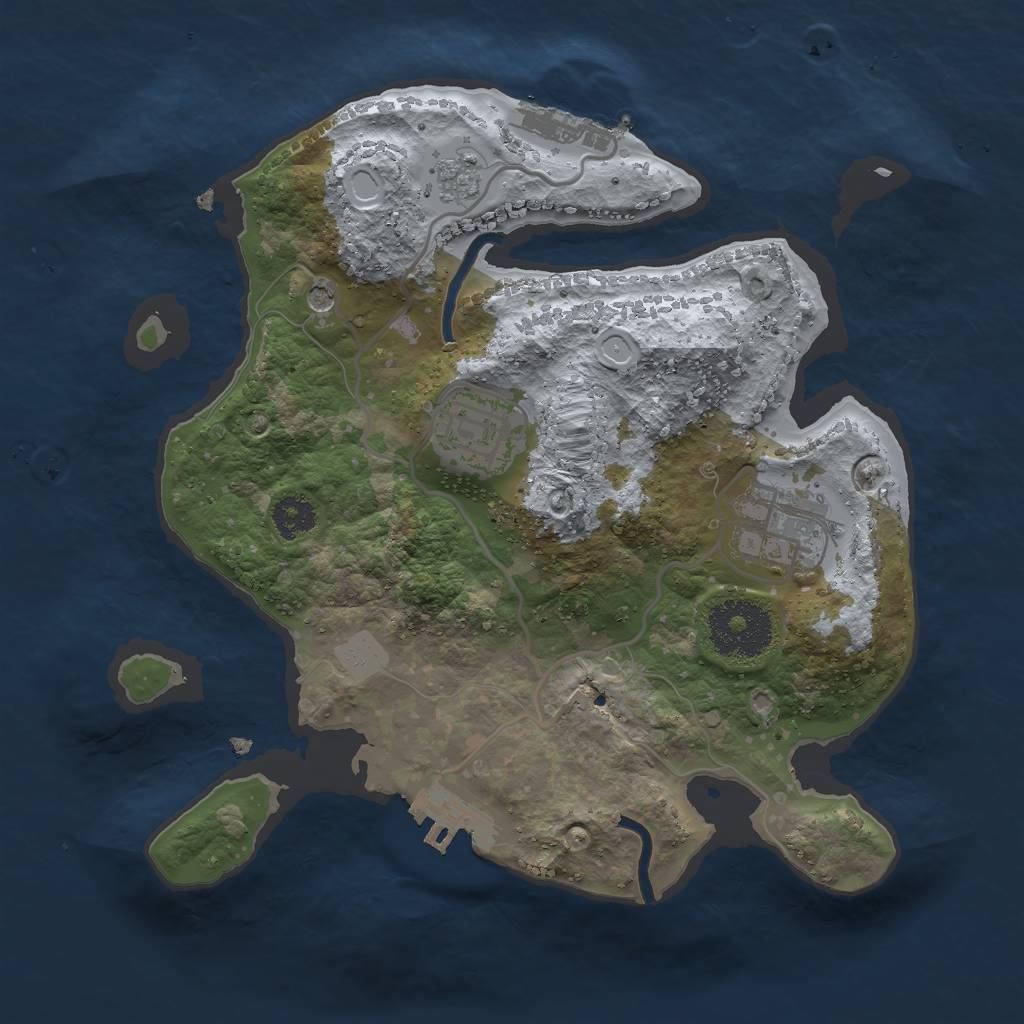 Rust Map: Procedural Map, Size: 2500, Seed: 26983, 11 Monuments