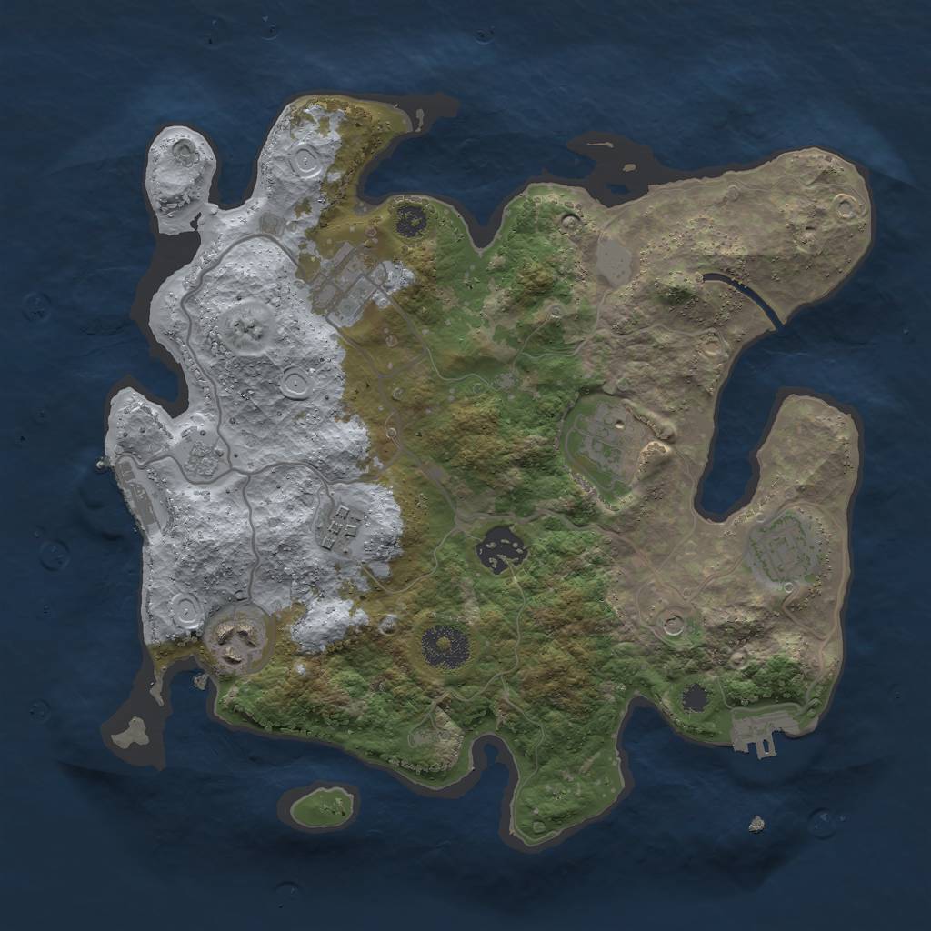 Rust Map: Procedural Map, Size: 3000, Seed: 32342325, 15 Monuments