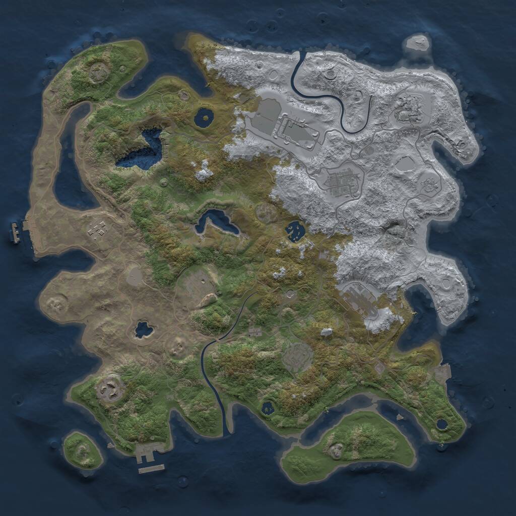 Rust Map: Procedural Map, Size: 4000, Seed: 2073493131, 15 Monuments