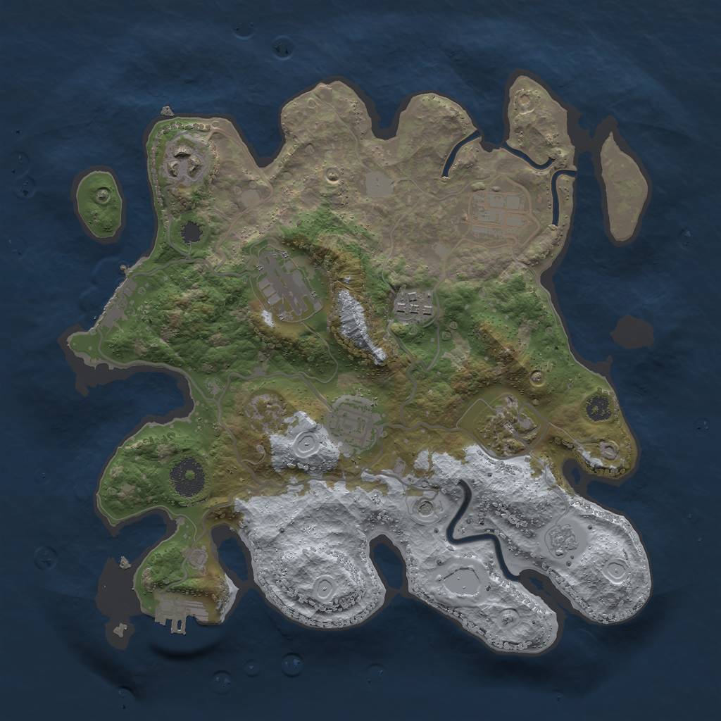 Rust Map: Procedural Map, Size: 3000, Seed: 7777777, 15 Monuments