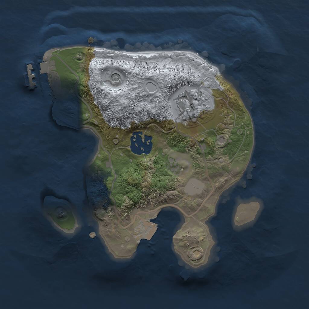 Rust Map: Procedural Map, Size: 2000, Seed: 7245, 5 Monuments