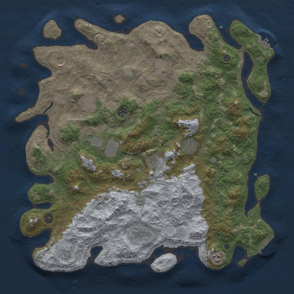 Rust Map: Procedural Map, Size: 4500, Seed: 1797844656, 20 Monuments