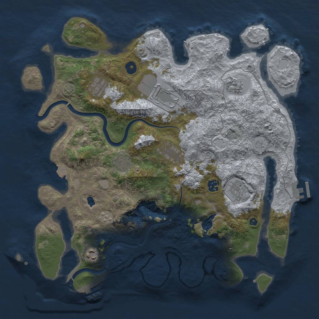 Rust Map: Procedural Map, Size: 4000, Seed: 45004, 15 Monuments