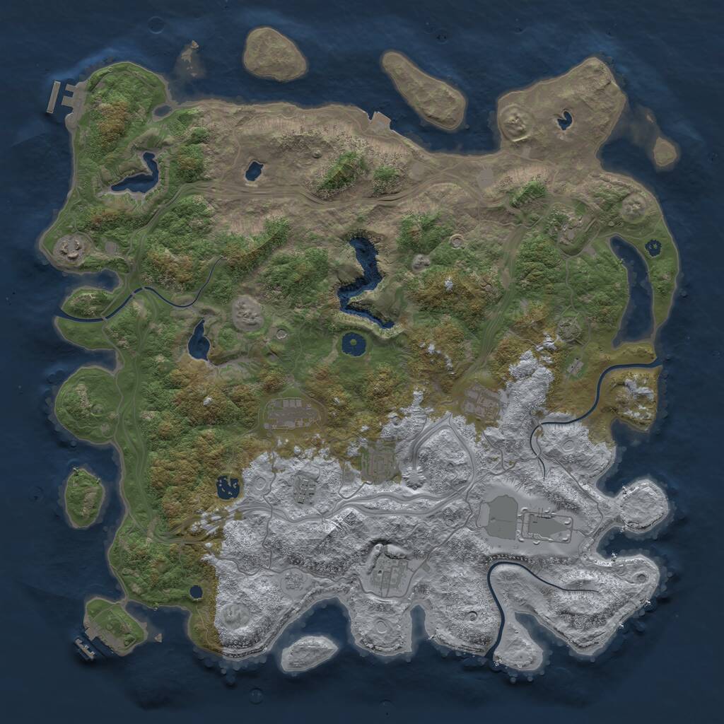 Rust Map: Procedural Map, Size: 4500, Seed: 64594896, 15 Monuments