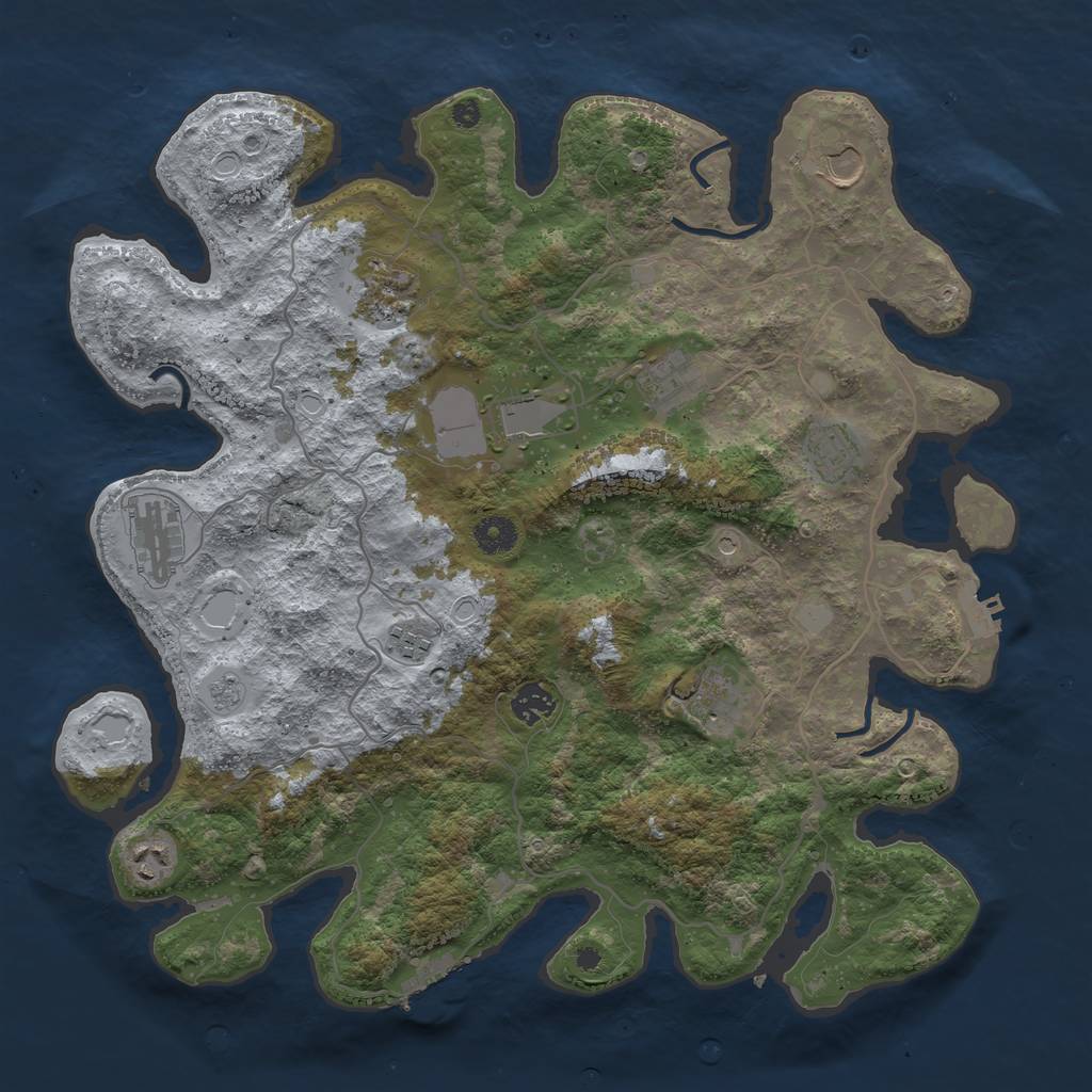 Rust Map: Procedural Map, Size: 4000, Seed: 6822, 19 Monuments