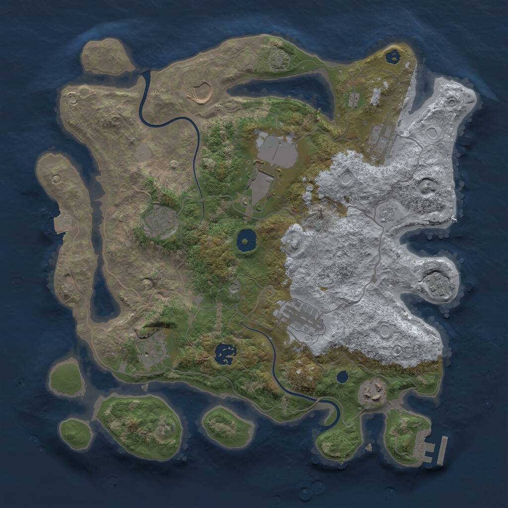 Rust Map: Procedural Map, Size: 3500, Seed: 60950759, 14 Monuments