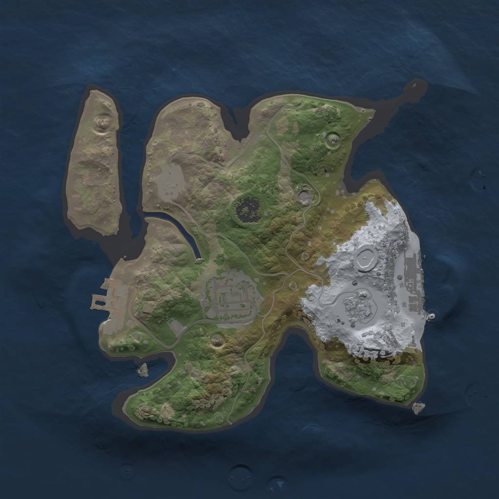 Rust Map: Procedural Map, Size: 2000, Seed: 789007634, 9 Monuments