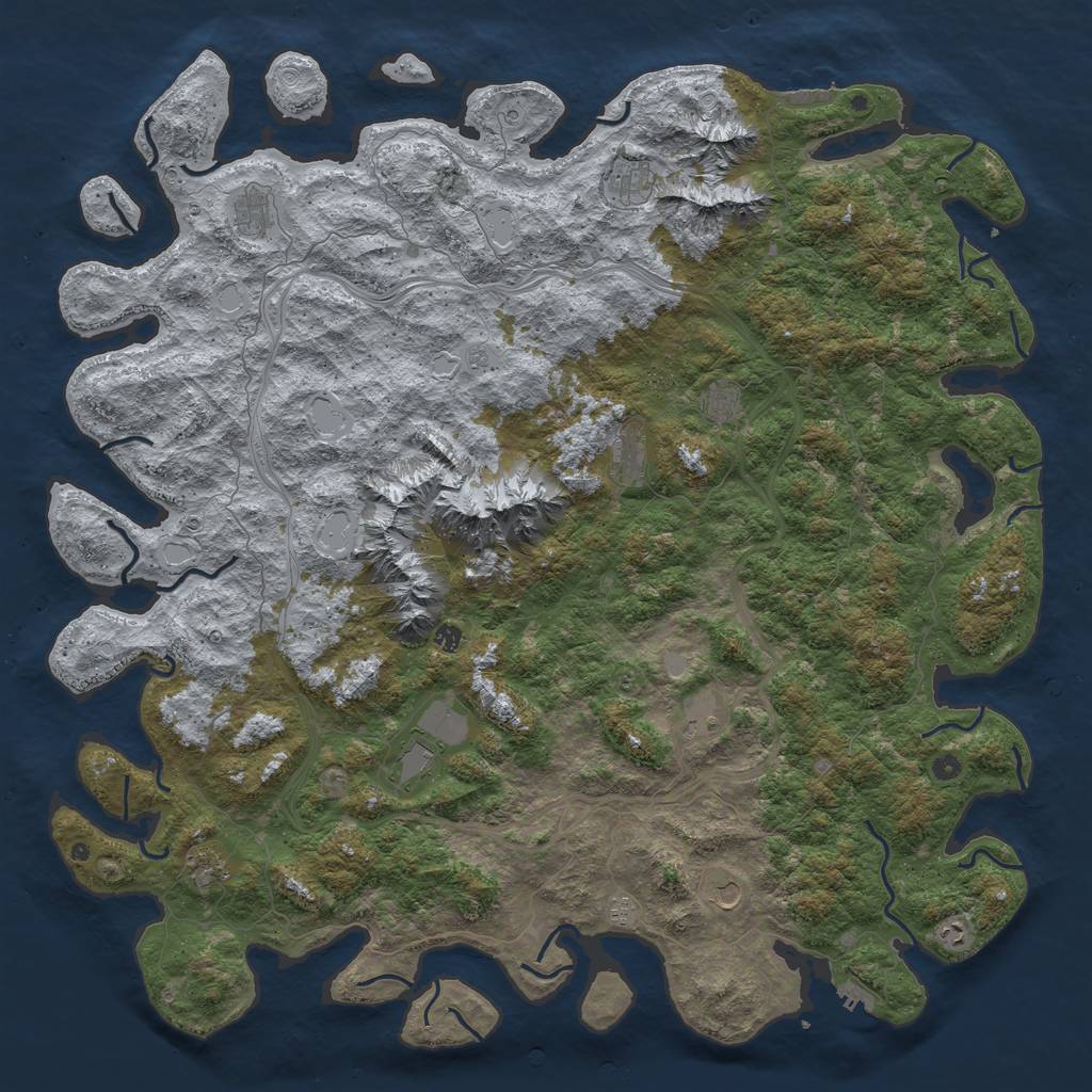 Rust Map: Procedural Map, Size: 6000, Seed: 21699991, 20 Monuments