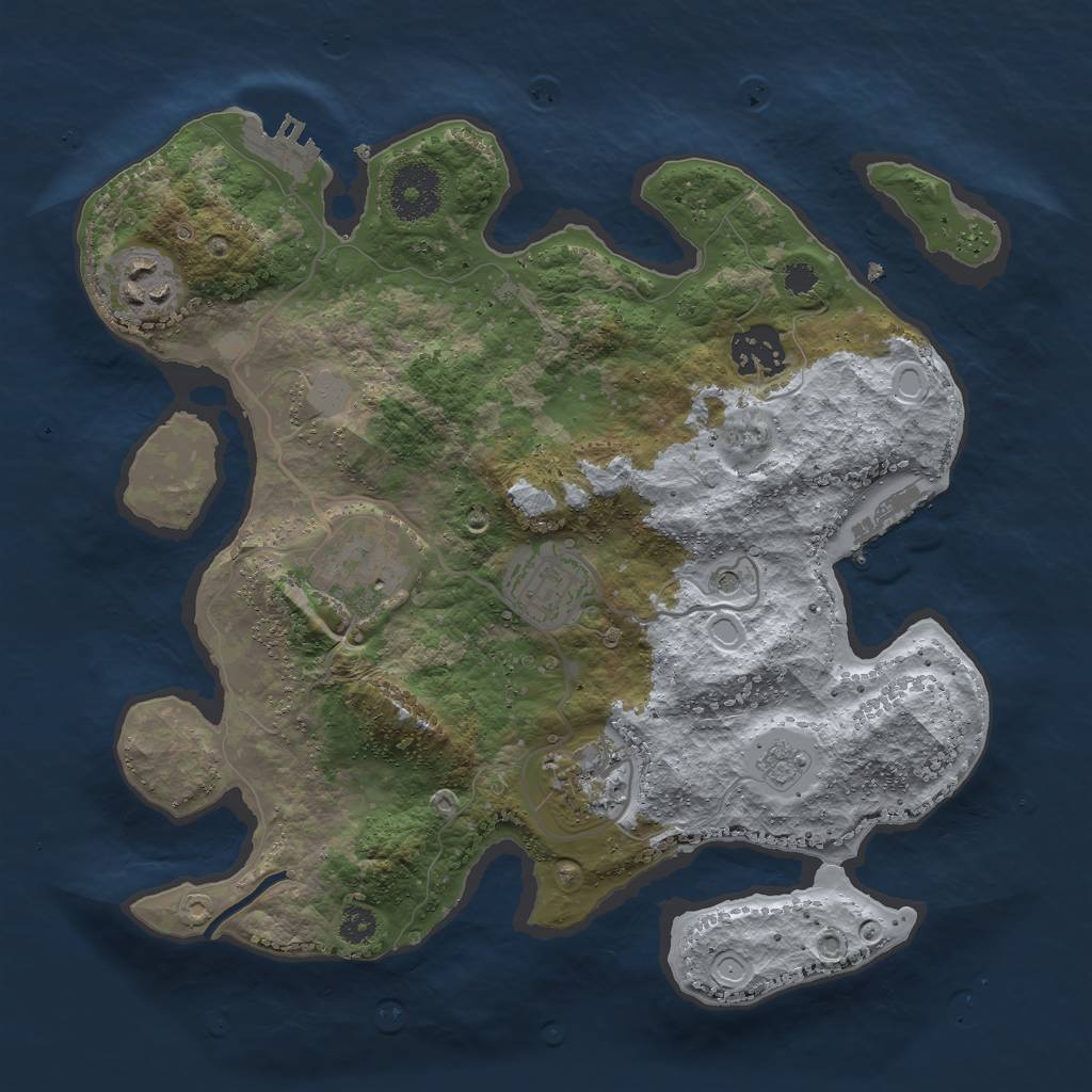 Rust Map: Procedural Map, Size: 3000, Seed: 64236, 14 Monuments