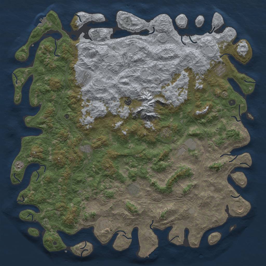 Rust Map: Procedural Map, Size: 6000, Seed: 885461621, 20 Monuments
