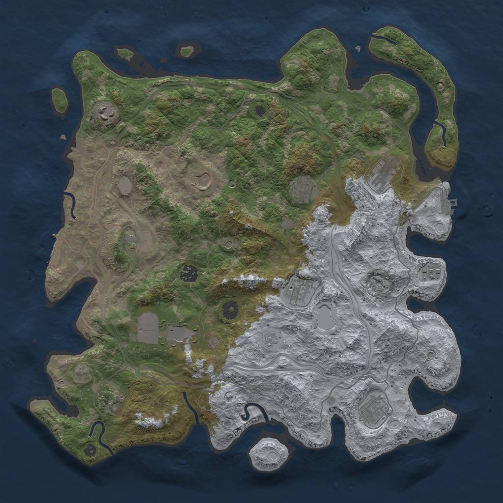 Rust Map: Procedural Map, Size: 4250, Seed: 586437503, 20 Monuments