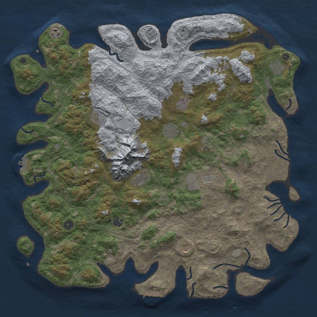 Rust Map: Procedural Map, Size: 5000, Seed: 121594, 20 Monuments