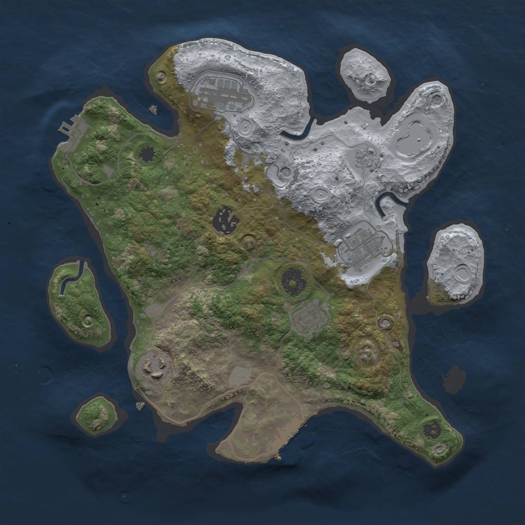 Rust Map: Procedural Map, Size: 3000, Seed: 1458, 14 Monuments