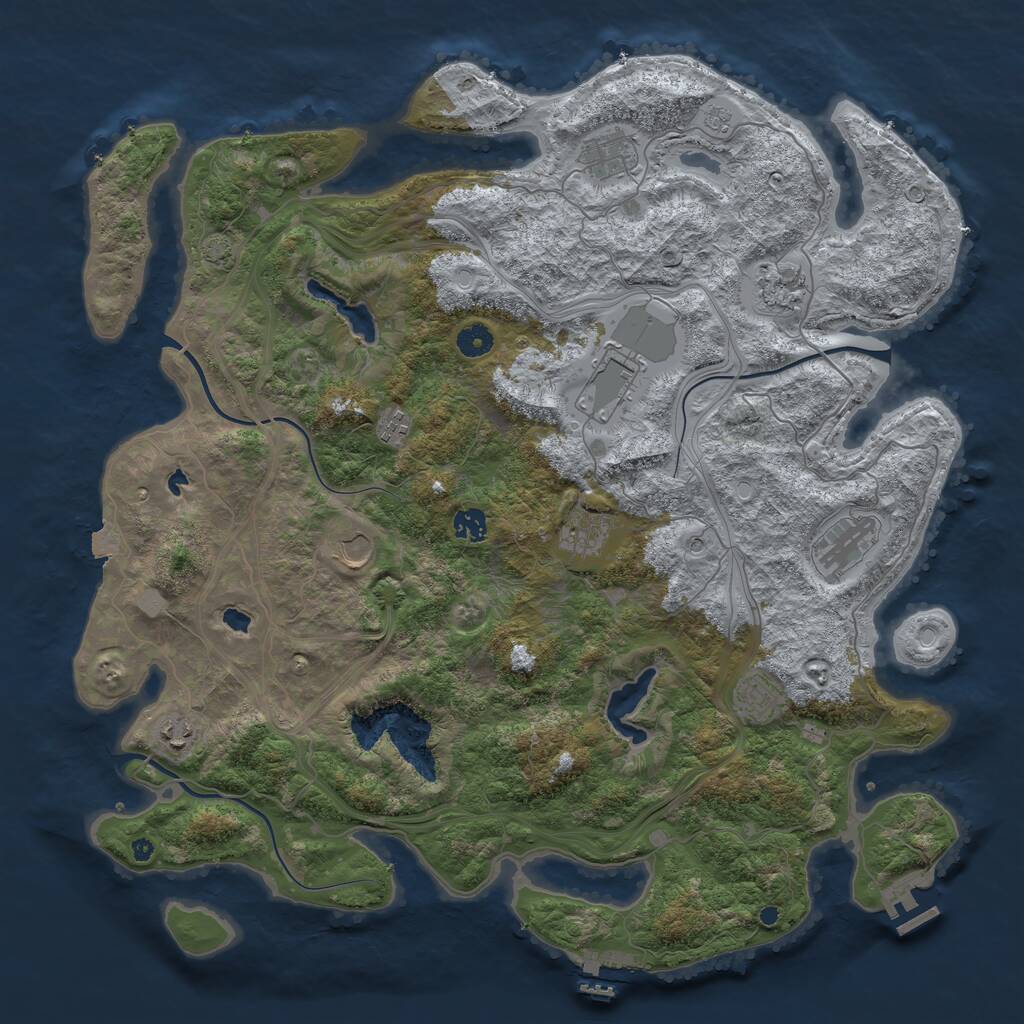 Rust Map: Procedural Map, Size: 4500, Seed: 1535066, 16 Monuments