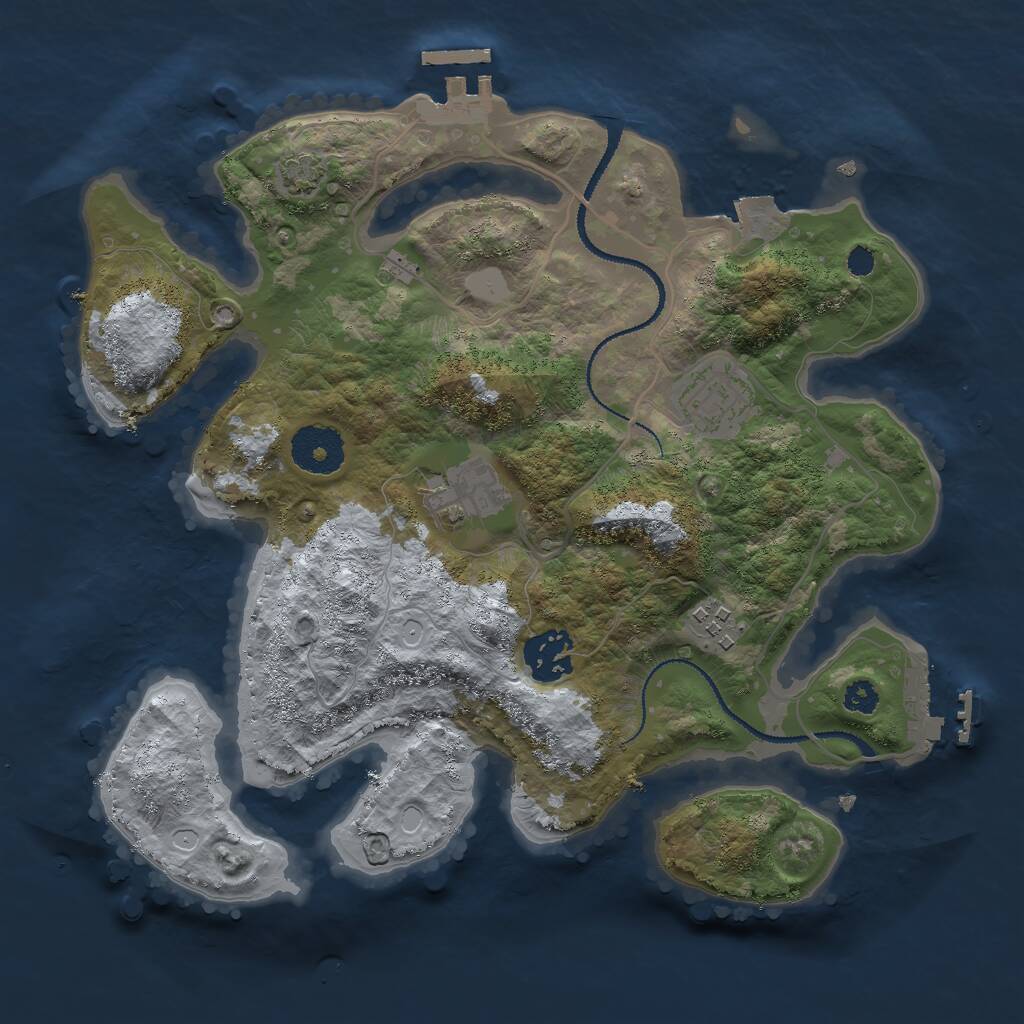 Rust Map: Procedural Map, Size: 3000, Seed: 1904828867, 8 Monuments