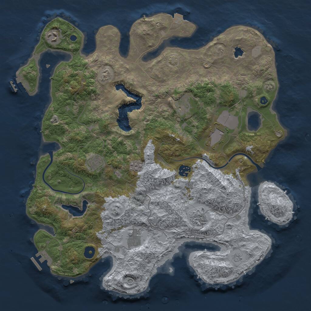 Rust Map: Procedural Map, Size: 4000, Seed: 507906182, 14 Monuments