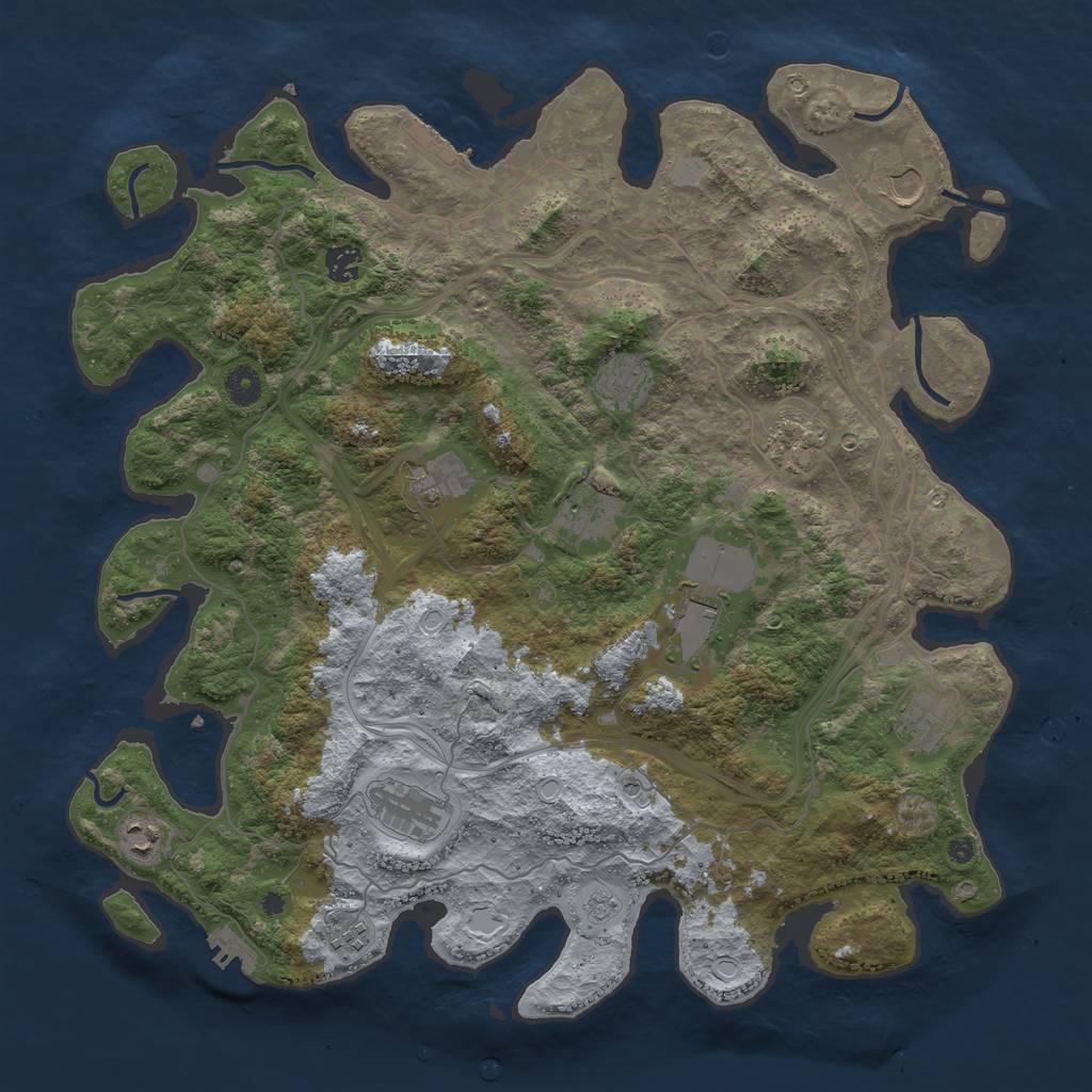Rust Map: Procedural Map, Size: 4300, Seed: 1423535926, 20 Monuments