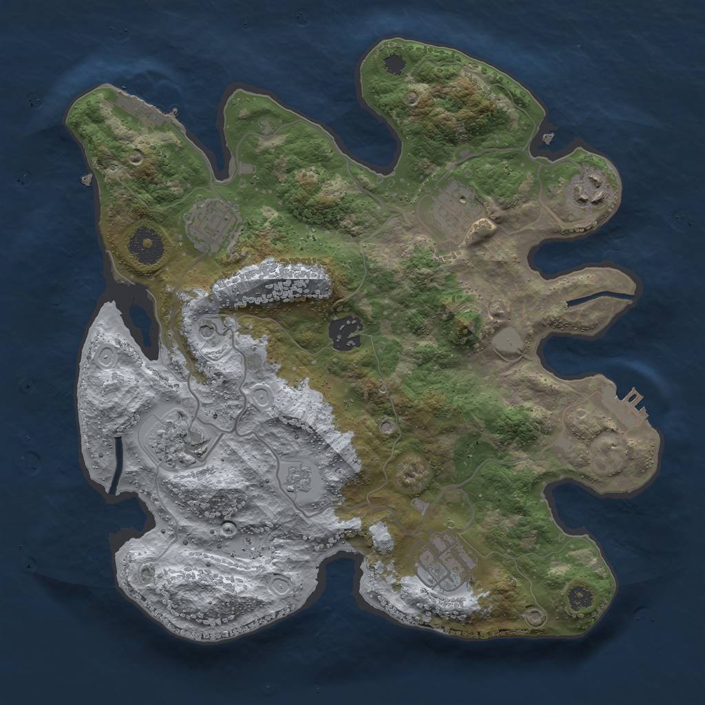 Rust Map: Procedural Map, Size: 3000, Seed: 98446, 15 Monuments