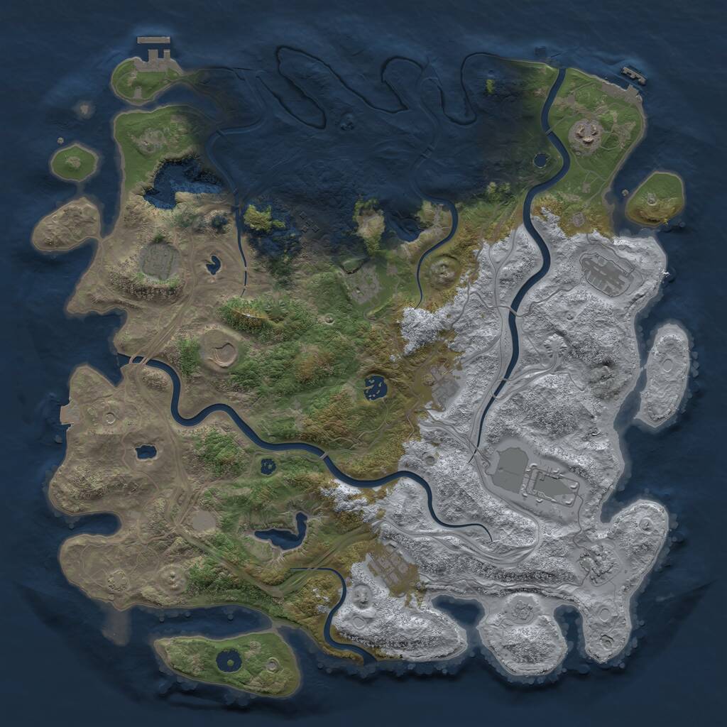 Rust Map: Procedural Map, Size: 4500, Seed: 114754, 17 Monuments