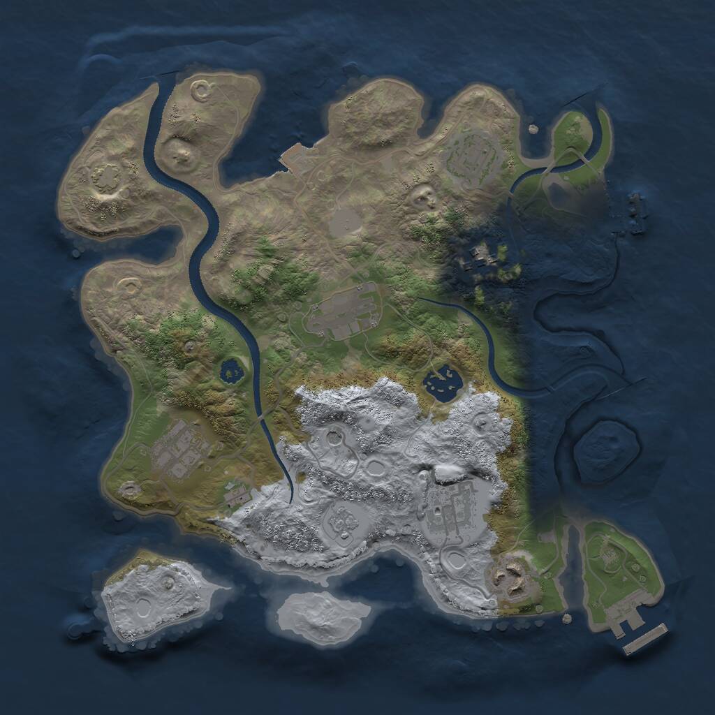 Rust Map: Procedural Map, Size: 3000, Seed: 26409, 13 Monuments
