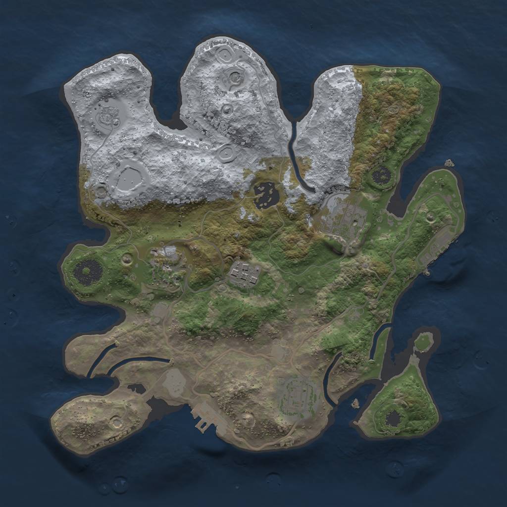 Rust Map: Procedural Map, Size: 2800, Seed: 42647929, 14 Monuments