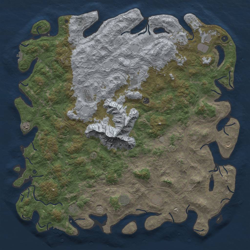 Rust Map: Procedural Map, Size: 6000, Seed: 12386567, 20 Monuments