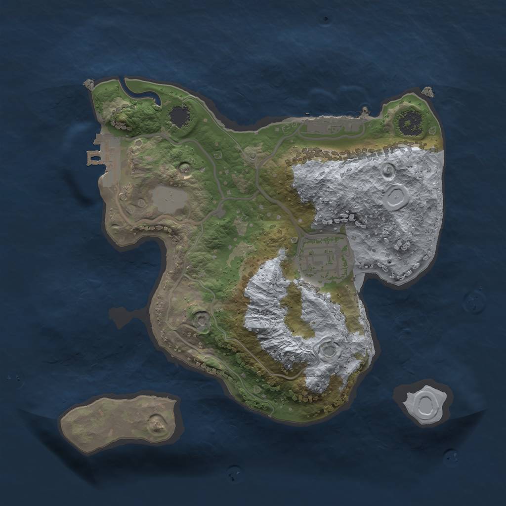 Rust Map: Procedural Map, Size: 2100, Seed: 1176917972, 8 Monuments