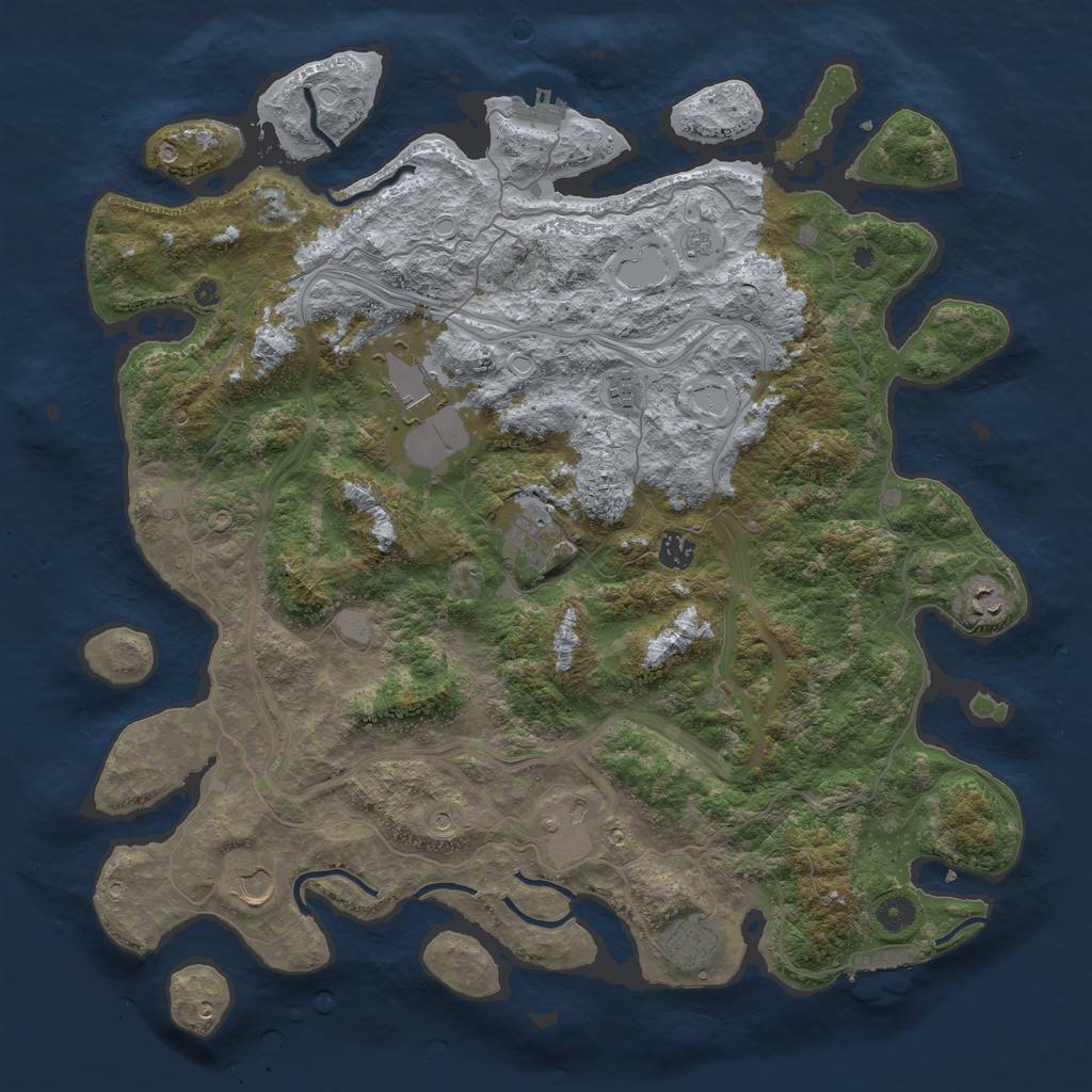 Rust Map: Procedural Map, Size: 4450, Seed: 305968442, 17 Monuments