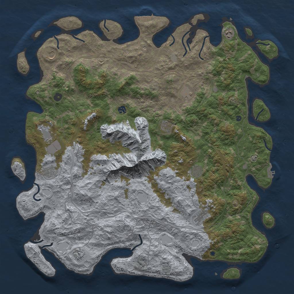 Rust Map: Procedural Map, Size: 5397, Seed: 2147483647, 20 Monuments