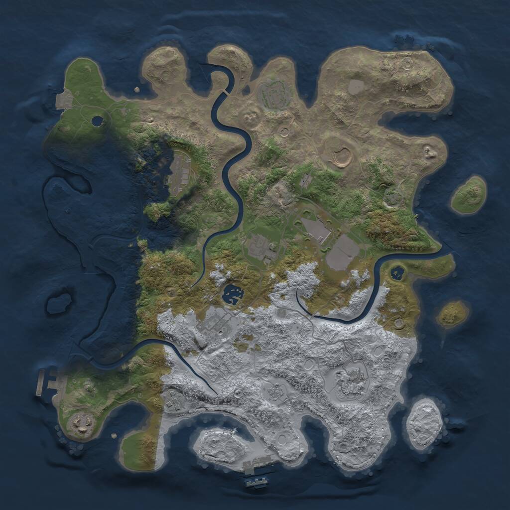 Rust Map: Procedural Map, Size: 3800, Seed: 774768561, 16 Monuments