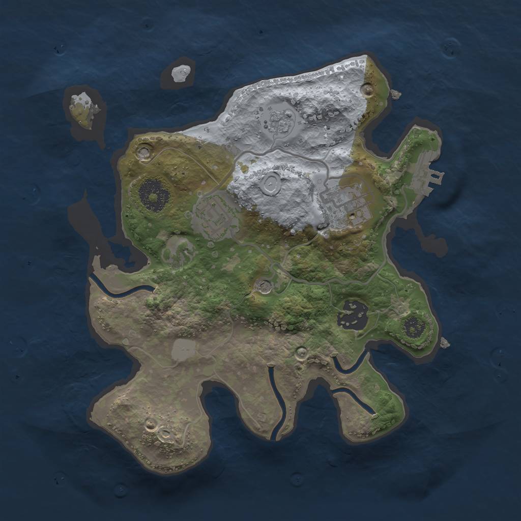 Rust Map: Procedural Map, Size: 2500, Seed: 6543, 11 Monuments