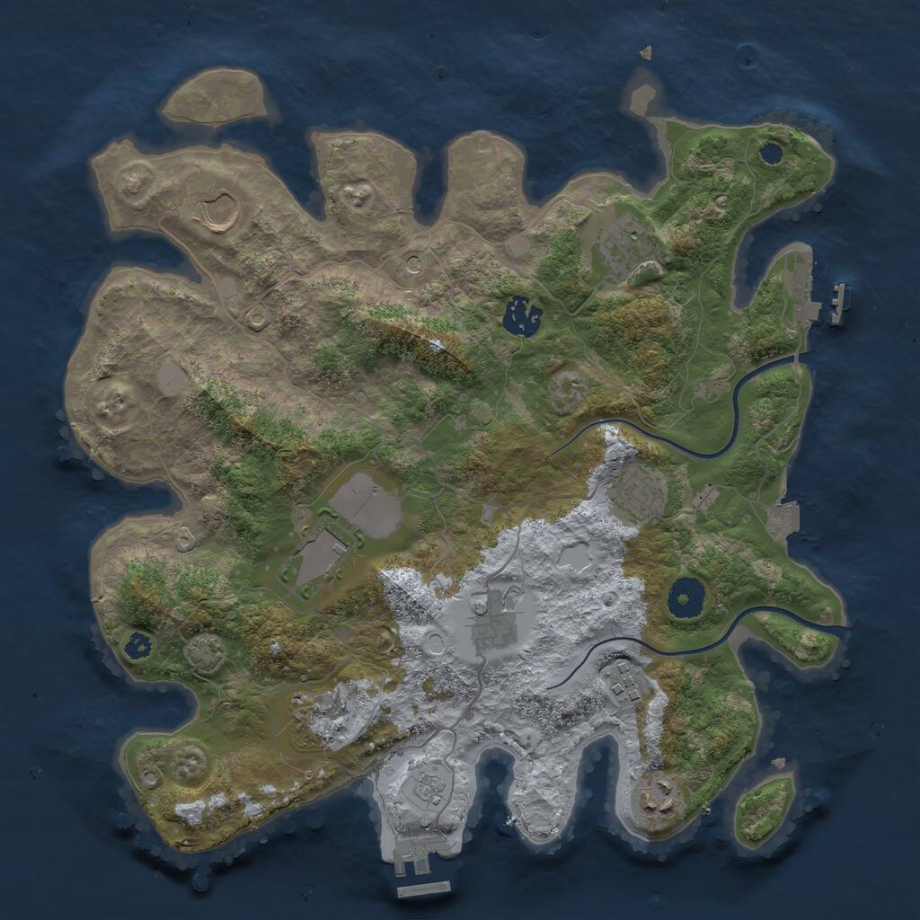 Rust Map: Procedural Map, Size: 3500, Seed: 76838416, 15 Monuments