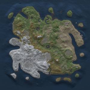 Thumbnail Rust Map: Procedural Map, Size: 3500, Seed: 1090160986, 18 Monuments