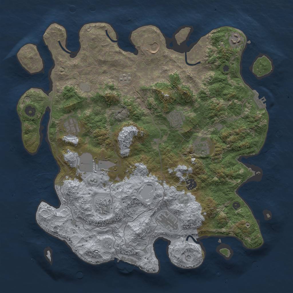 Rust Map: Procedural Map, Size: 4001, Seed: 6738, 19 Monuments