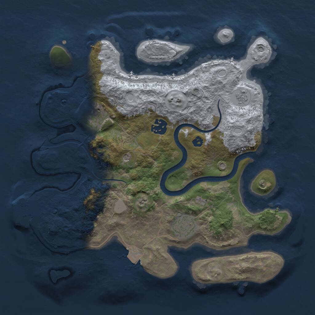 Rust Map: Procedural Map, Size: 3000, Seed: 939760537, 7 Monuments