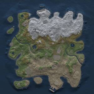 Thumbnail Rust Map: Procedural Map, Size: 3500, Seed: 1436708232, 14 Monuments