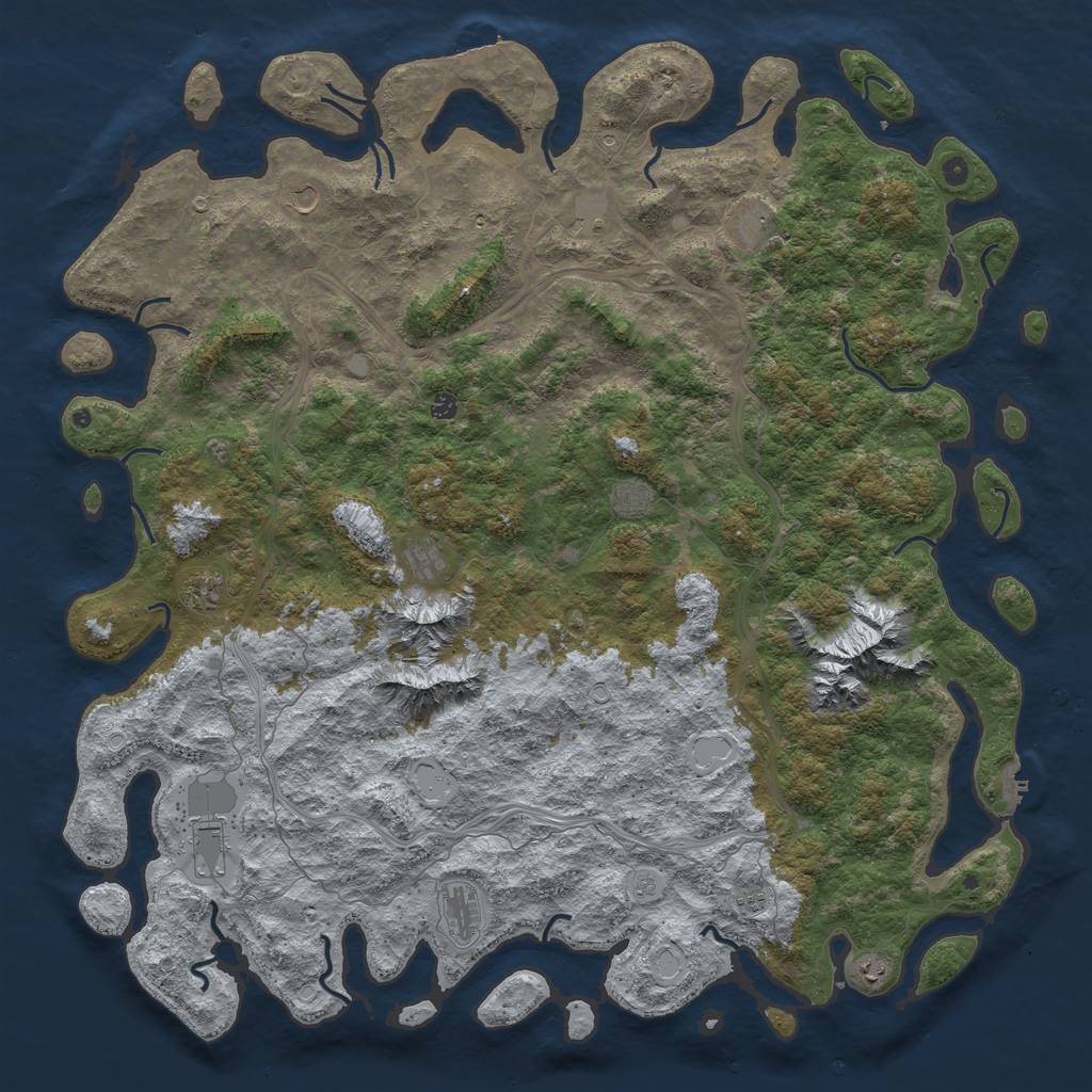 Rust Map: Procedural Map, Size: 6000, Seed: 229, 20 Monuments