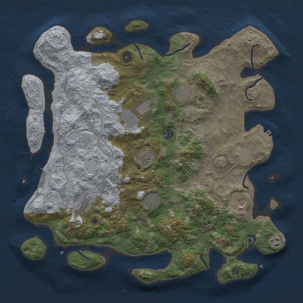 Rust Map: Procedural Map, Size: 4250, Seed: 2142306329, 19 Monuments