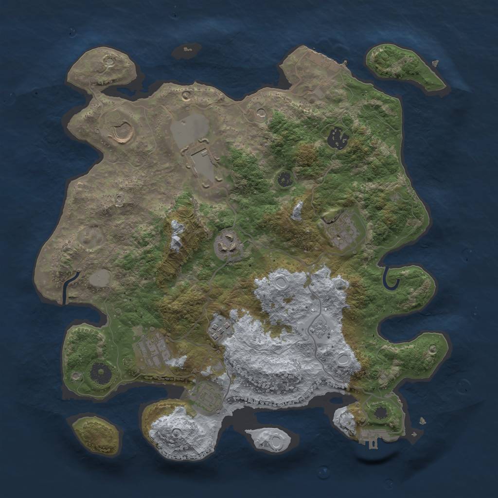 Rust Map: Procedural Map, Size: 3500, Seed: 475453064, 17 Monuments