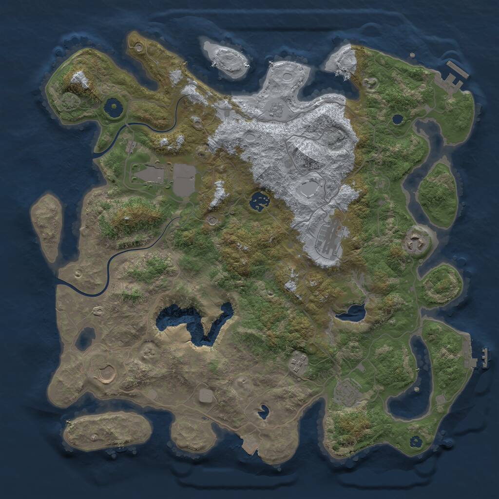 Rust Map: Procedural Map, Size: 4000, Seed: 19546, 13 Monuments