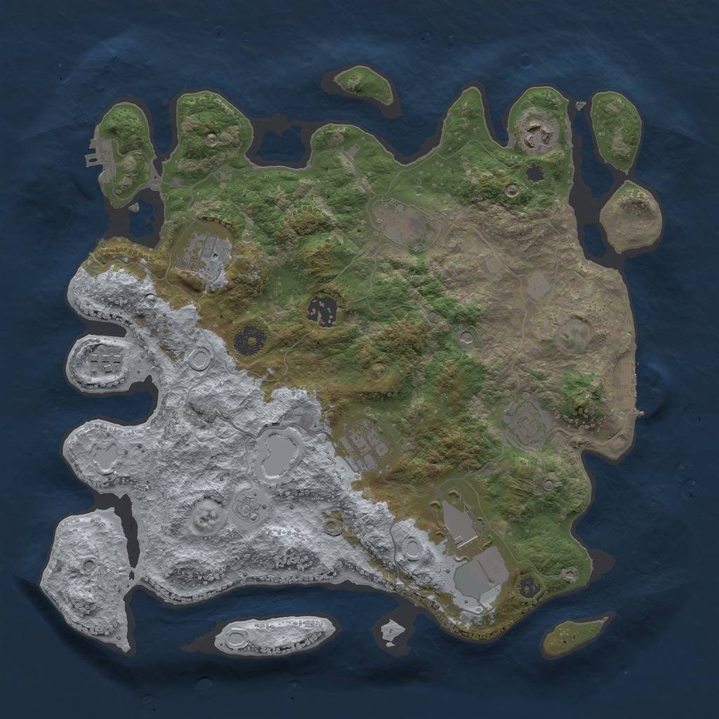 Rust Map: Procedural Map, Size: 3500, Seed: 18084, 17 Monuments