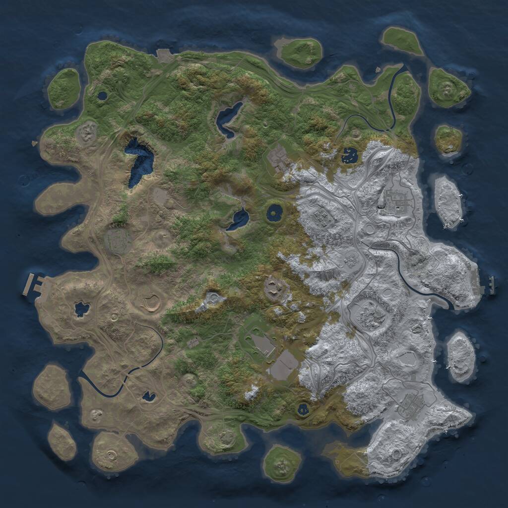 Rust Map: Procedural Map, Size: 4500, Seed: 1770642783, 16 Monuments