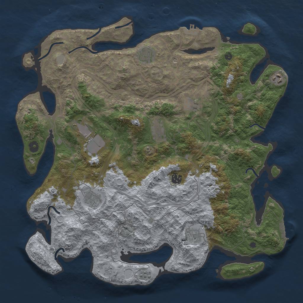Rust Map: Procedural Map, Size: 4250, Seed: 202549962, 18 Monuments
