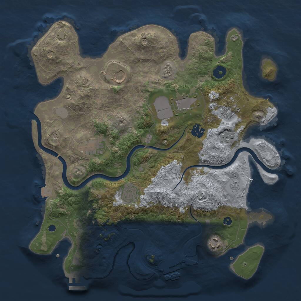 Rust Map: Procedural Map, Size: 3500, Seed: 32401, 14 Monuments
