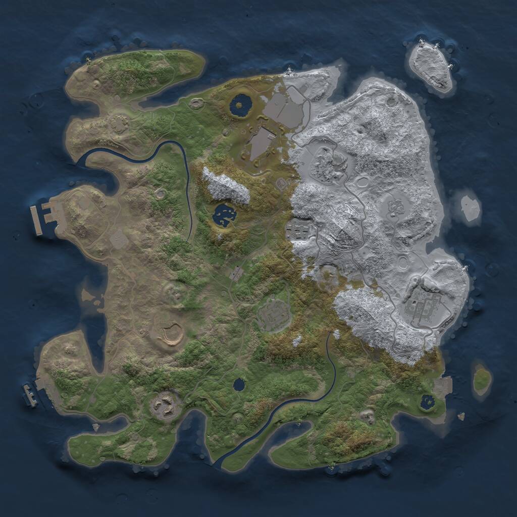 Rust Map: Procedural Map, Size: 3500, Seed: 31406, 13 Monuments