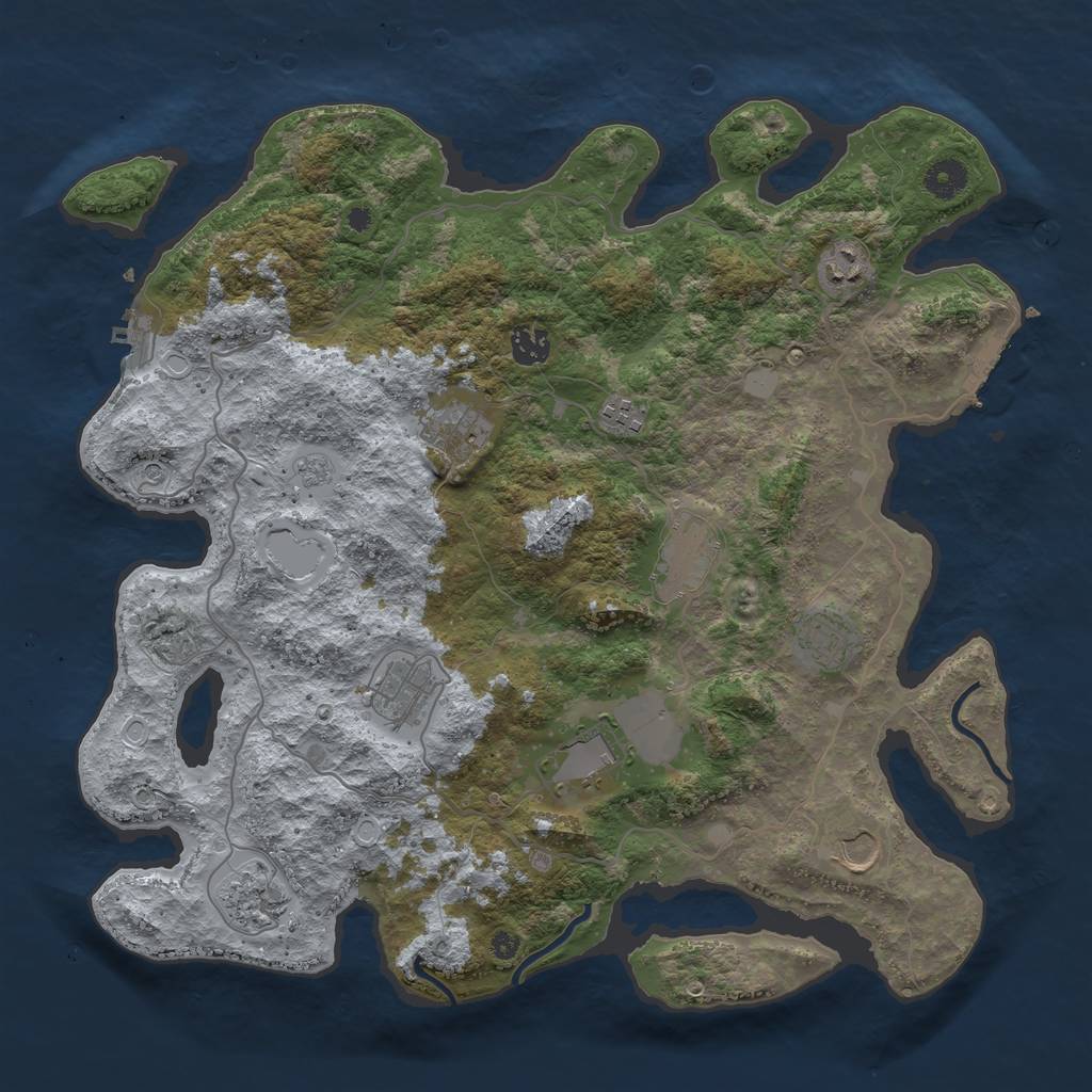 Rust Map: Procedural Map, Size: 4000, Seed: 1668171439, 19 Monuments